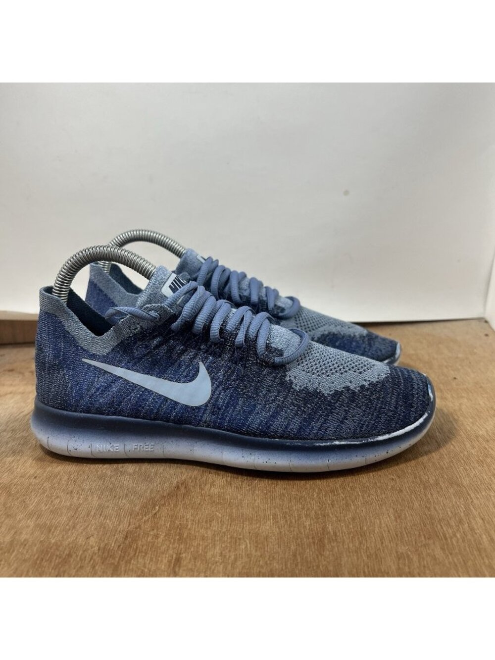 Nike Free RN Flyknit Women's Size 8 Running Shoes Ocean Fog